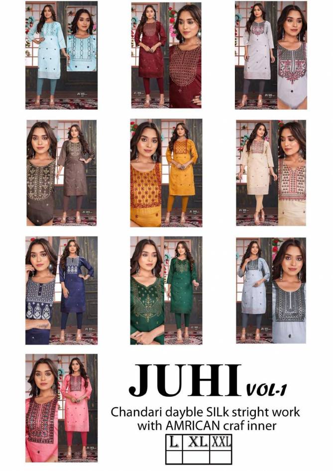 Golden Juhi Vol 1 Wholesale Designer Kurtis Catalog
